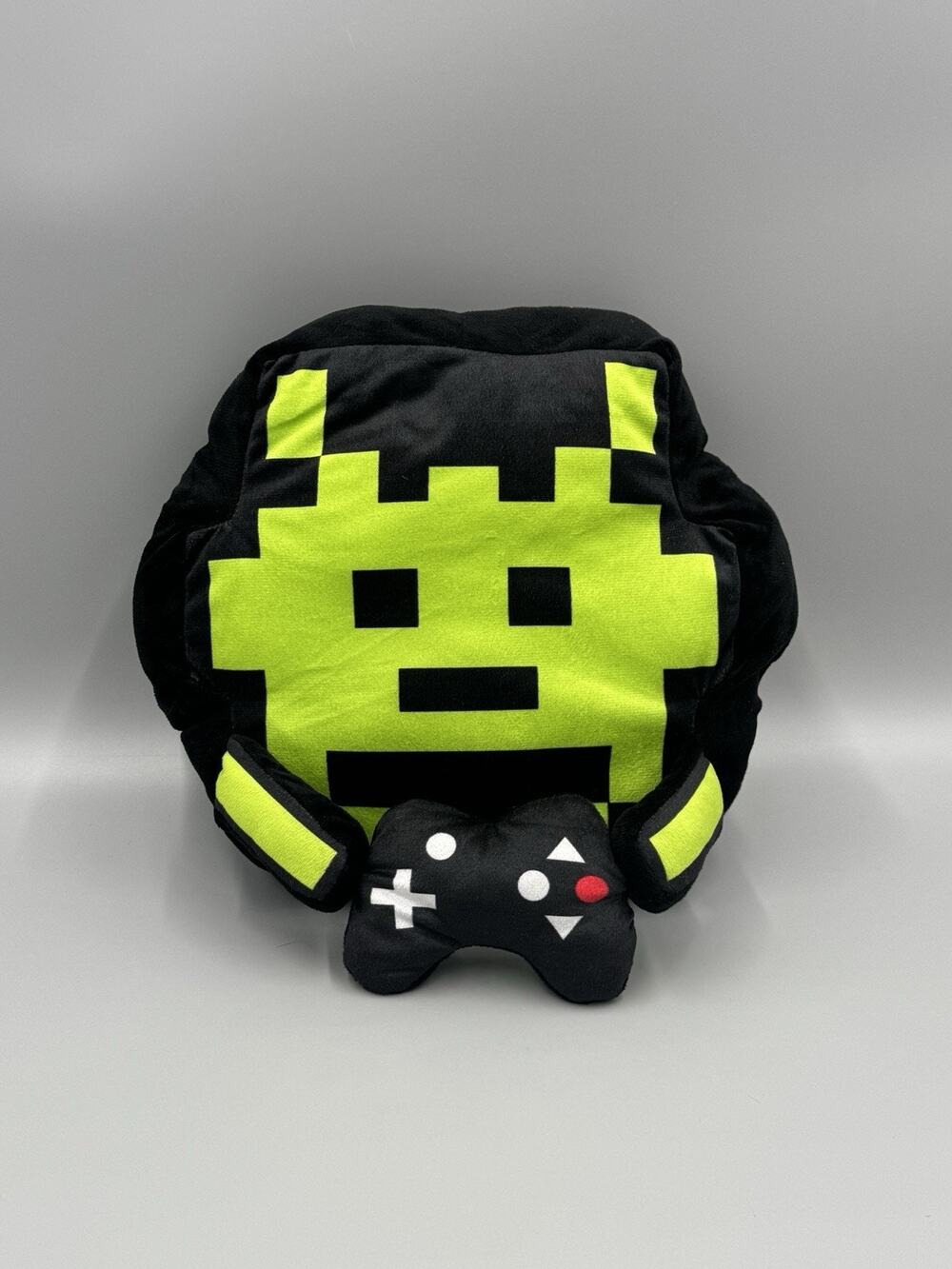 Green Black Video Gamer Holding Game Controller Plush 10” Stuffed Toy
